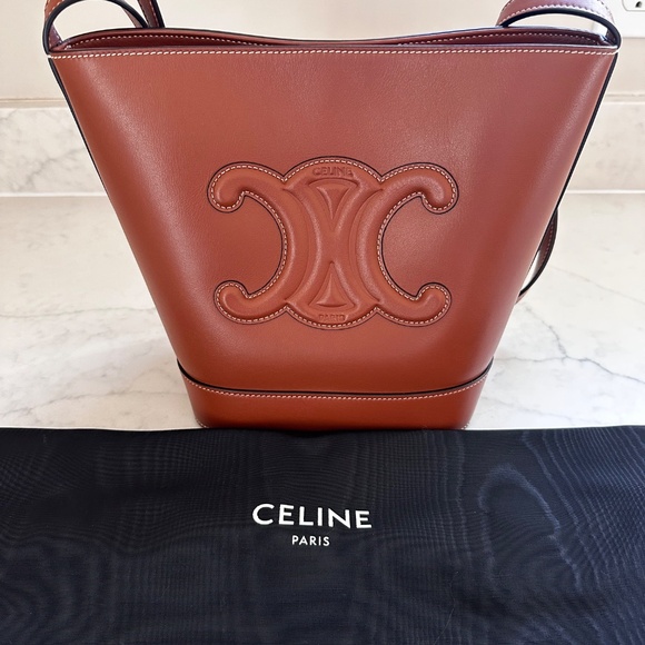 COPY - Celine Triomphe Small Bucket Bag, Tan - Picture 3 of 10